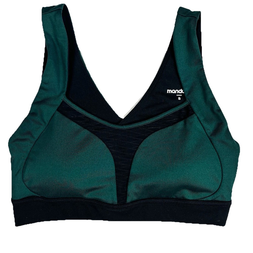 Manduka Infinity High Support Sports Bra Size Small Jade/Black Yoga Athleisure